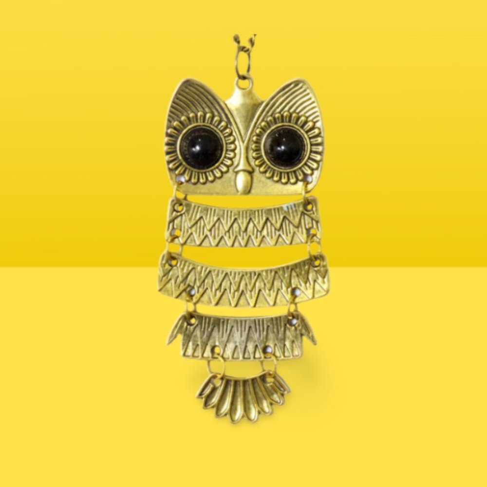 Gold Owl Necklace Boho